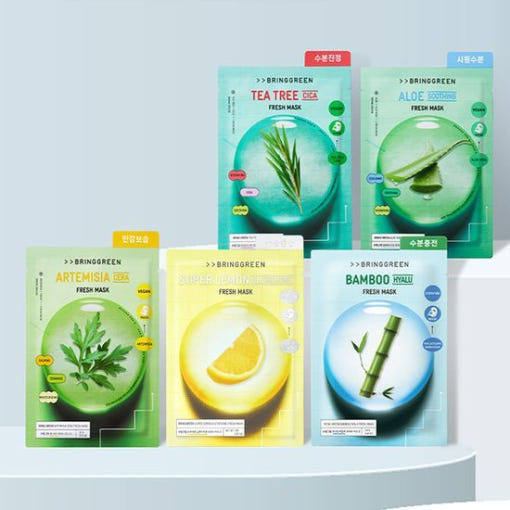 BRINGGREEN Fresh Mask Sheet 20g X 10ea (5-type) - Glamourous Grace