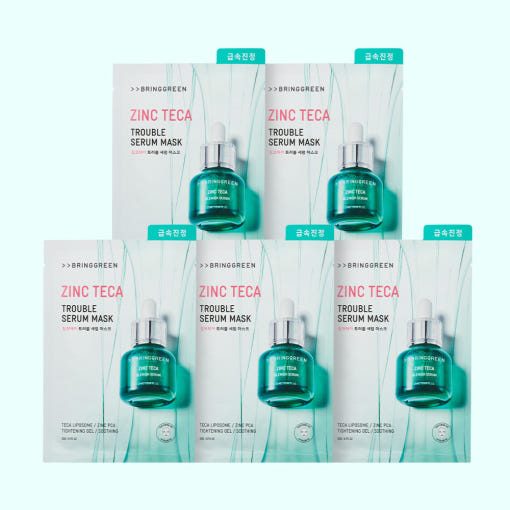 BRINGGREEN Zinc Teca Trouble Serum Mask 20g X 5ea - Glamourous Grace