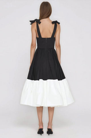 Catalina Midi Dress – Black/Beige (Final Sale) - Glamourous Grace