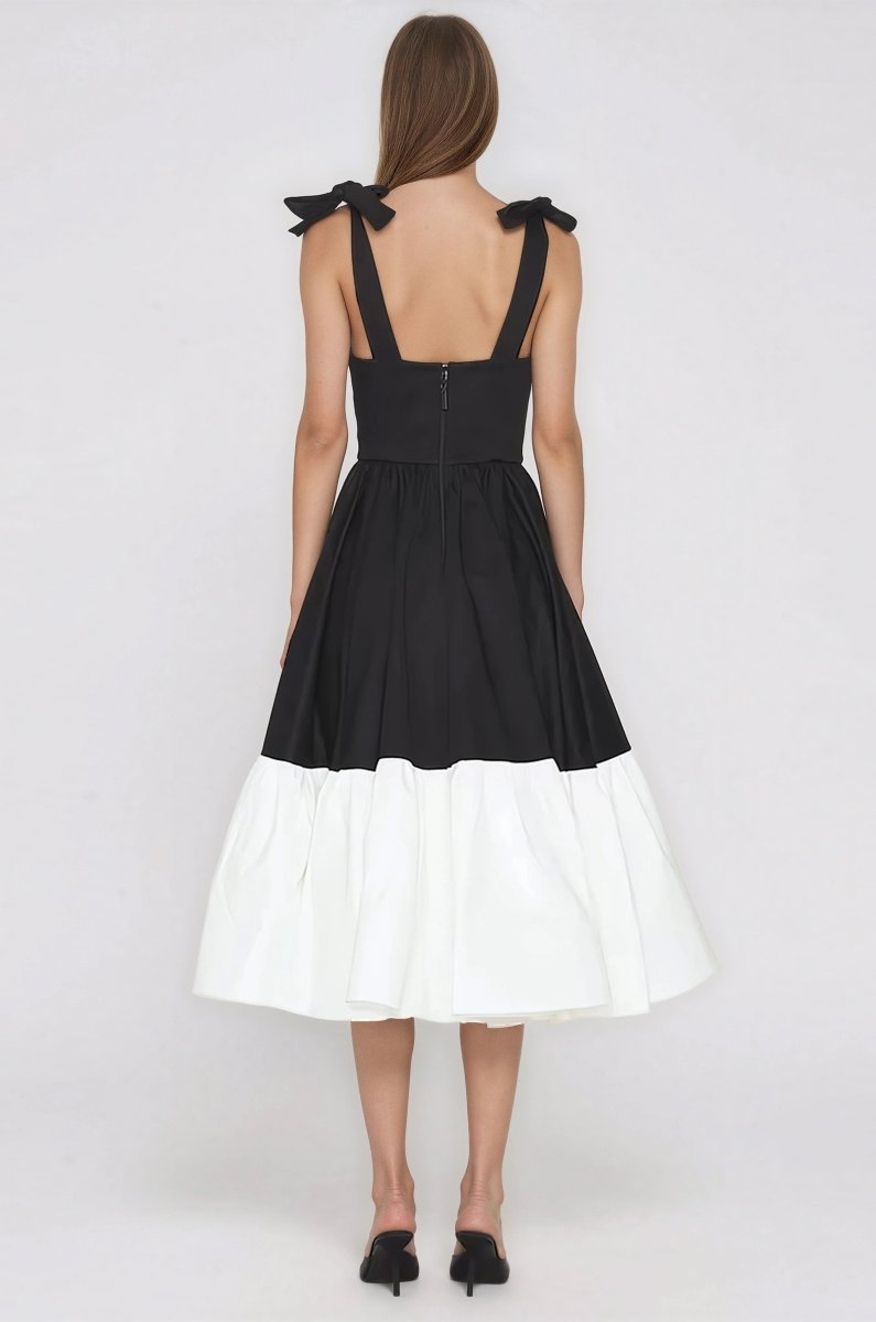 Catalina Midi Dress – Black/Beige (Final Sale) - Glamourous Grace