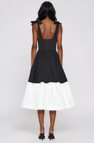 Catalina Midi Dress – Black/Beige (Final Sale) - Glamourous Grace