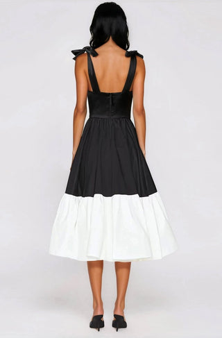 Catalina Midi Dress – Black/Beige (Final Sale)
