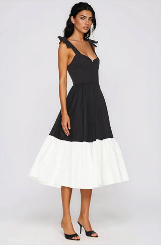 Catalina Midi Dress – Black/Beige (Final Sale)