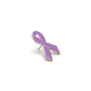 Lavender Awareness Pin - Hard Enamel Ribbon Accessory With Secure Post Backing