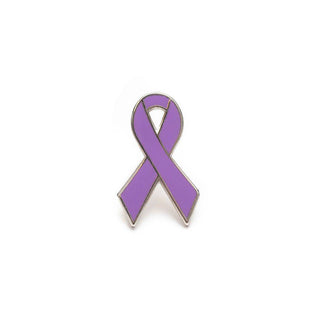 Lavender Awareness Pin - Hard Enamel Ribbon Accessory With Secure Post Backing