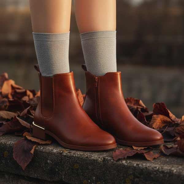 Brown Ankle Boot Fall Campaign
