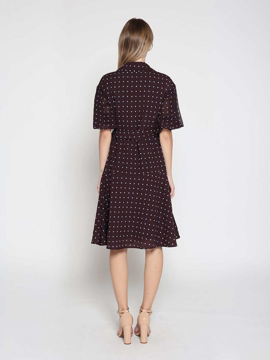Brown polka dot wrap dress - Glamourous Grace