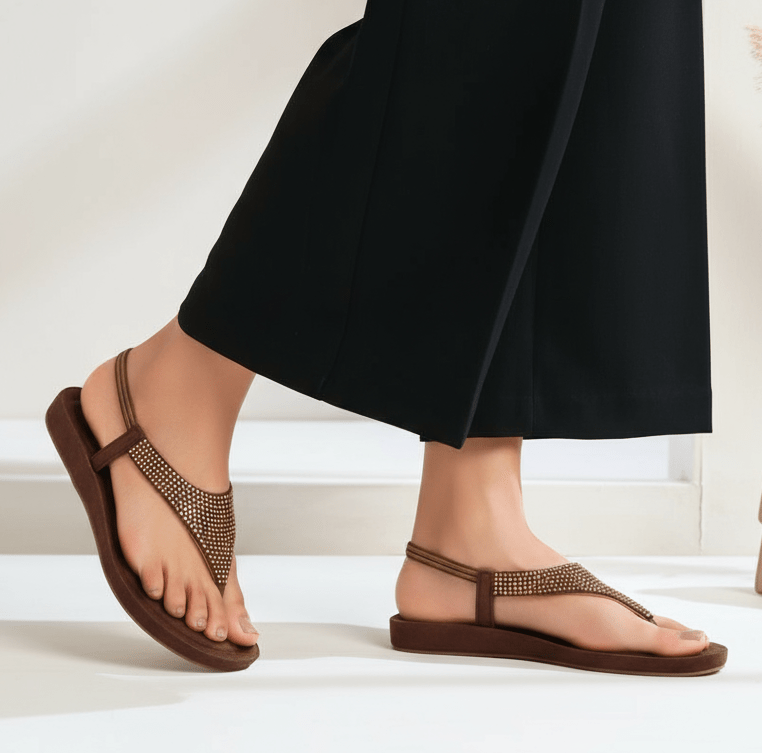Ebony - Brown Thong Sandals - Glamourous Grace