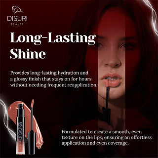 DISURI Beauty Glossy Blast Lip Gloss - Brown Sugar Blush (M58)