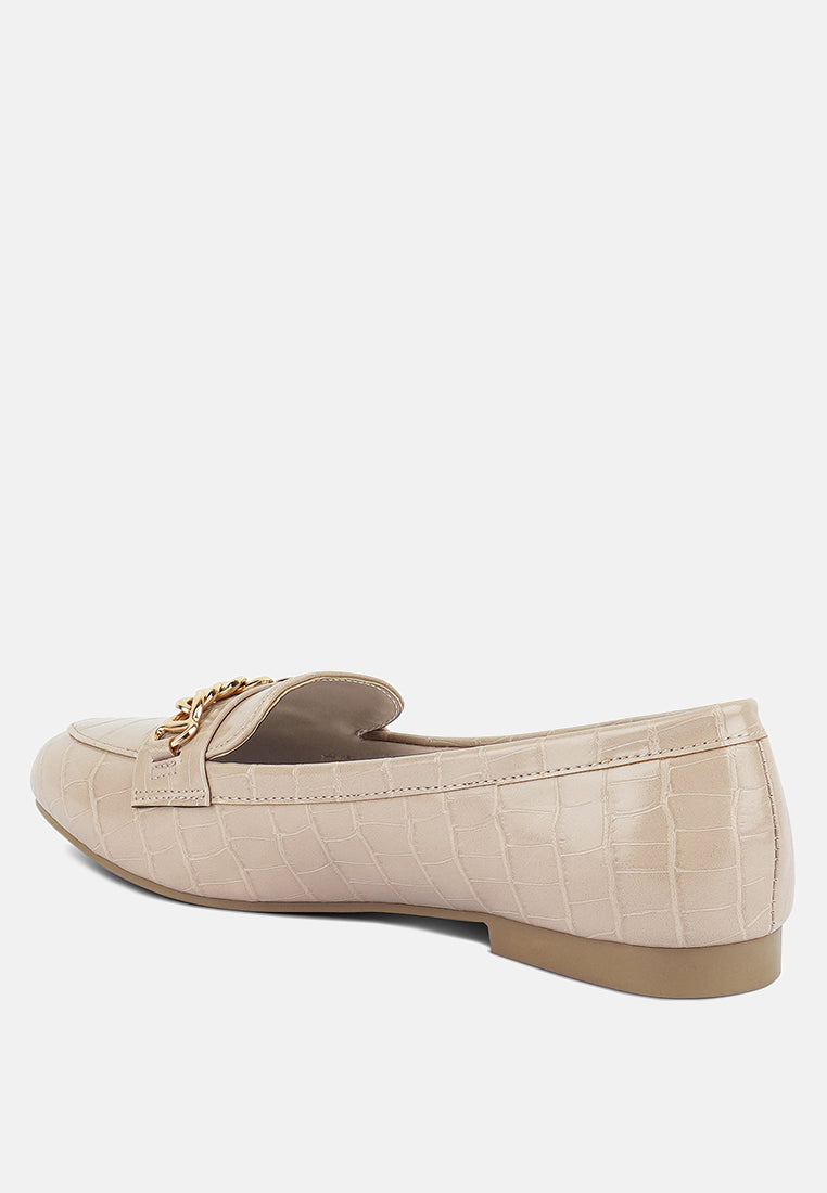 Bro Zone Croc Metail Chain Loafers - Glamourous Grace