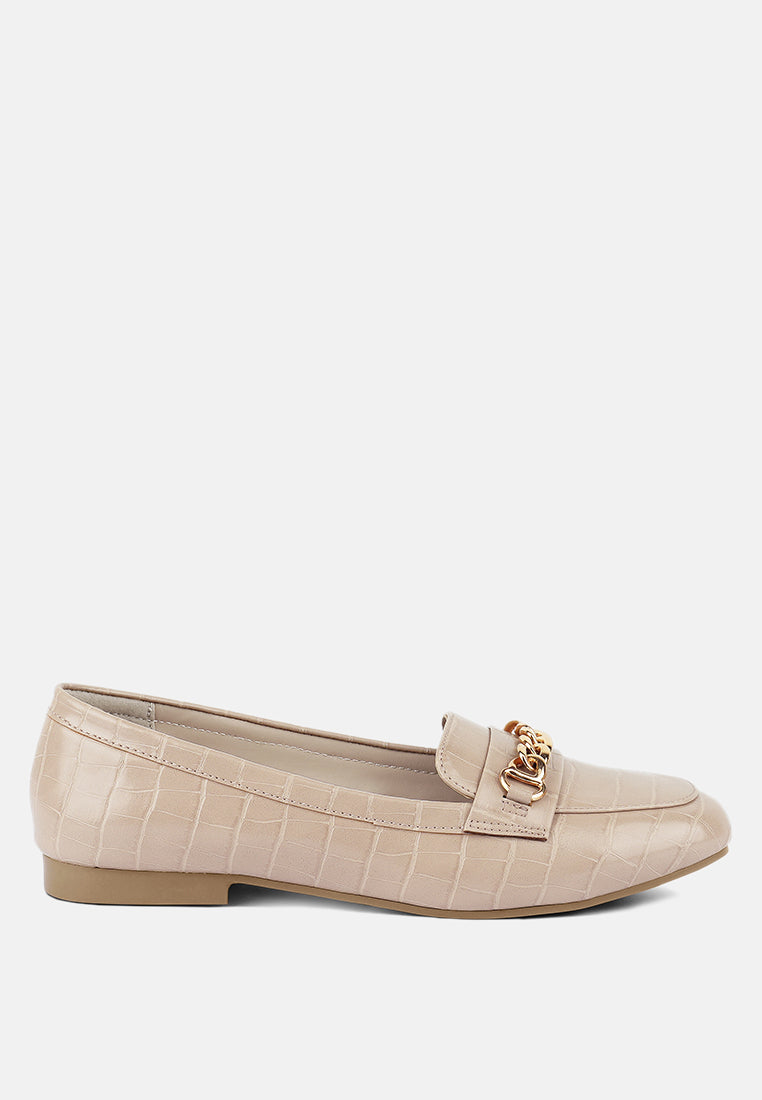 Bro Zone Croc Metail Chain Loafers - Glamourous Grace