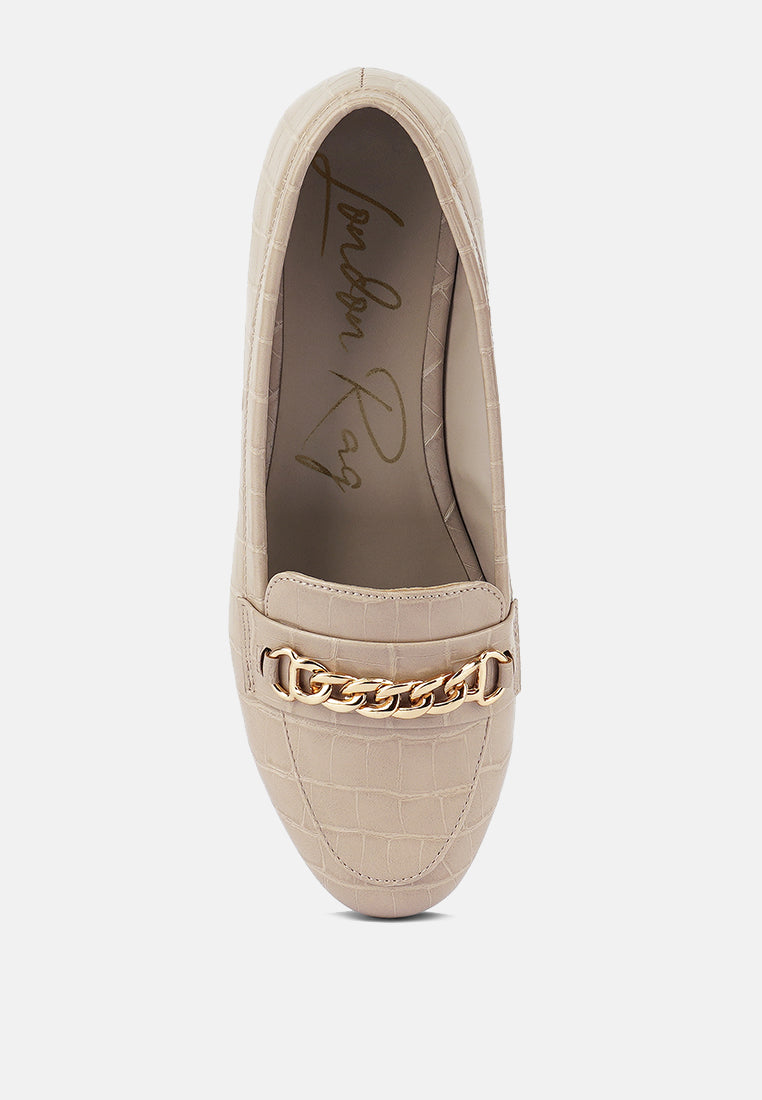 Bro Zone Croc Metail Chain Loafers - Glamourous Grace
