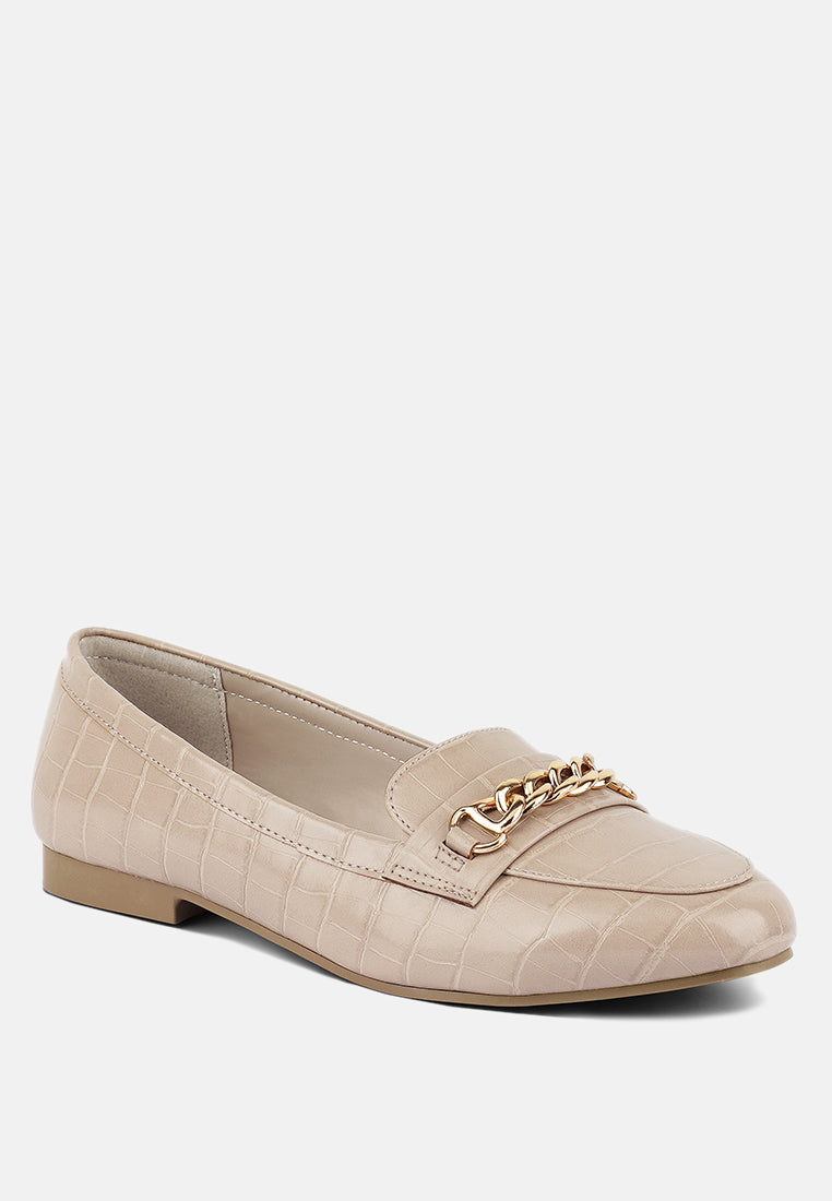 Bro Zone Croc Metail Chain Loafers - Glamourous Grace