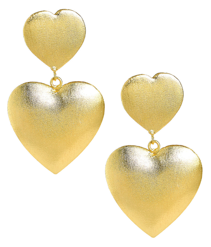 Scout - Brushed Gold Heart Earring- 18k Gold Plated - Glamourous Grace