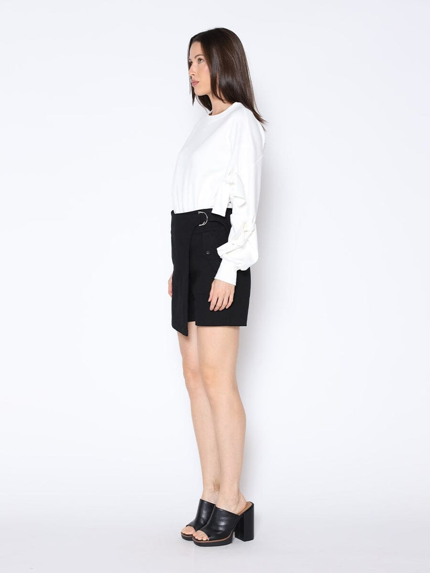 Buckle Belt Wrap Denim Skort