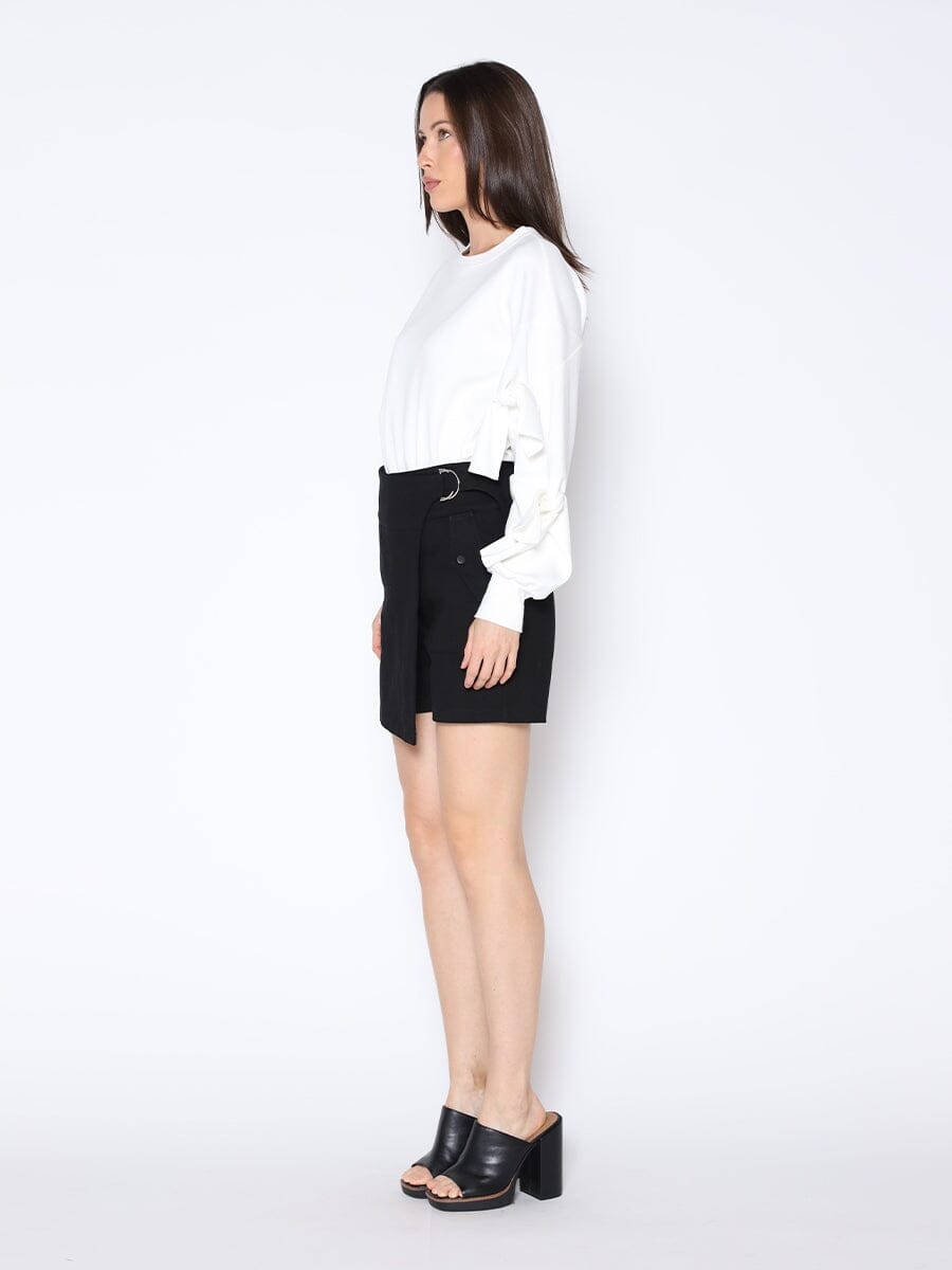 Gracia Fashion Women's Buckle Belt Wrap Denim Skort - Glamourous Grace