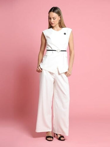 Buckle Belted Long Wrap Vest