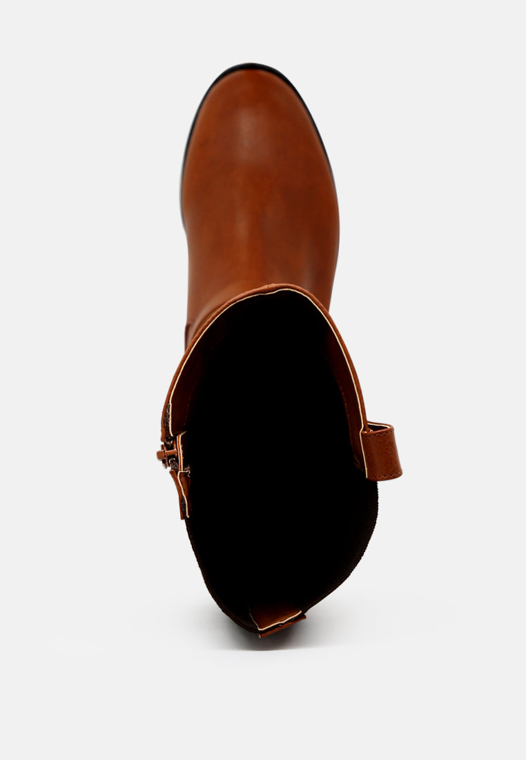 Buckle Detail Wide Calf Boots - Glamourous Grace