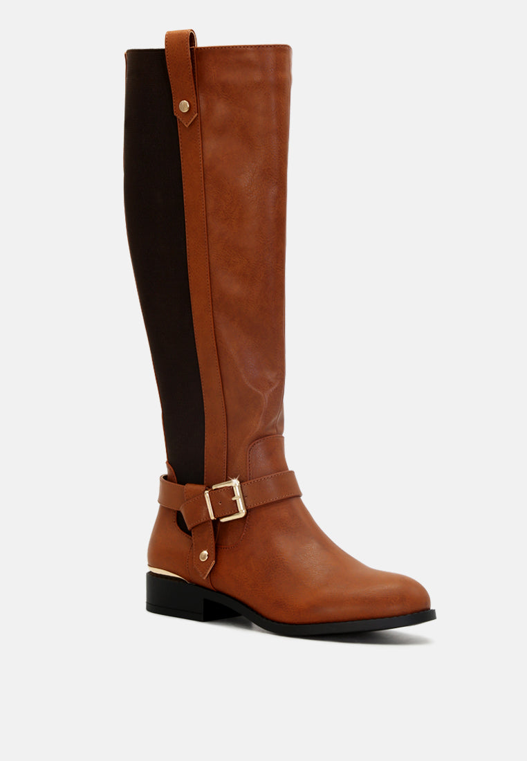 Buckle Detail Wide Calf Boots - Glamourous Grace