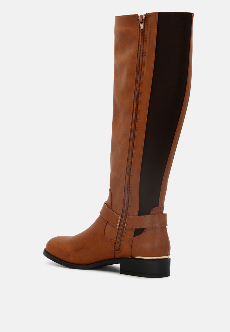 Buckle Detail Wide Calf Boots - Glamourous Grace