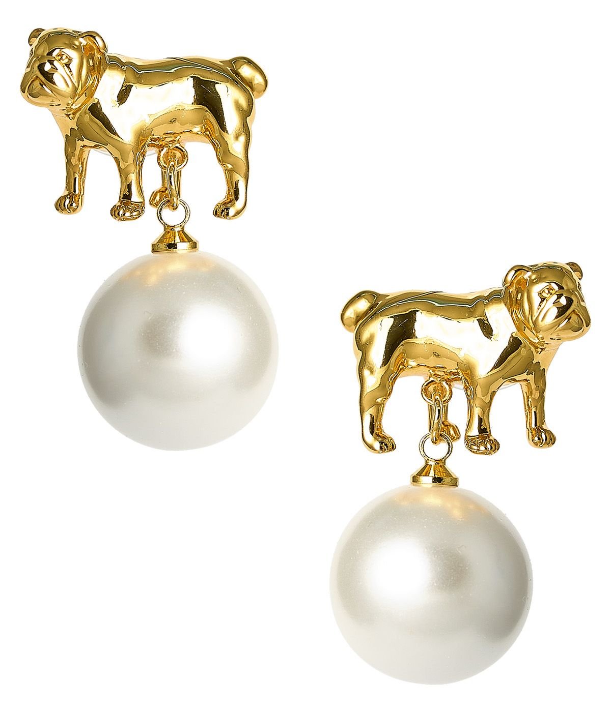 Bulldog Drop Stud Earring - 18k Gold Plated - Glamourous Grace