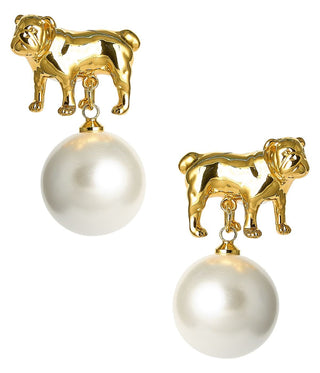 Bulldog Drop Stud Earring - 18k Gold Plated - Glamourous Grace