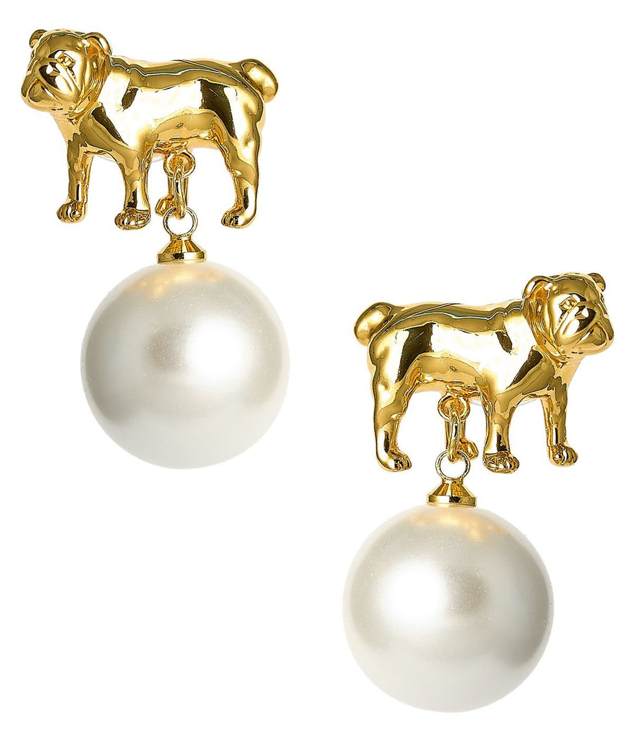 Bulldog Drop Stud Earring - 18k Gold Plated - Glamourous Grace
