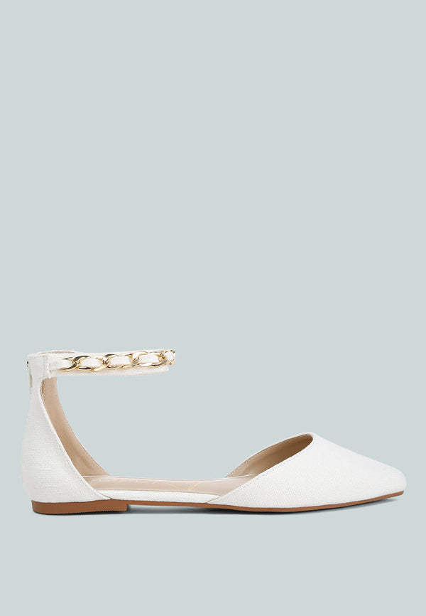 Buqisi Chain Embellished Flat Sandals - Glamourous Grace