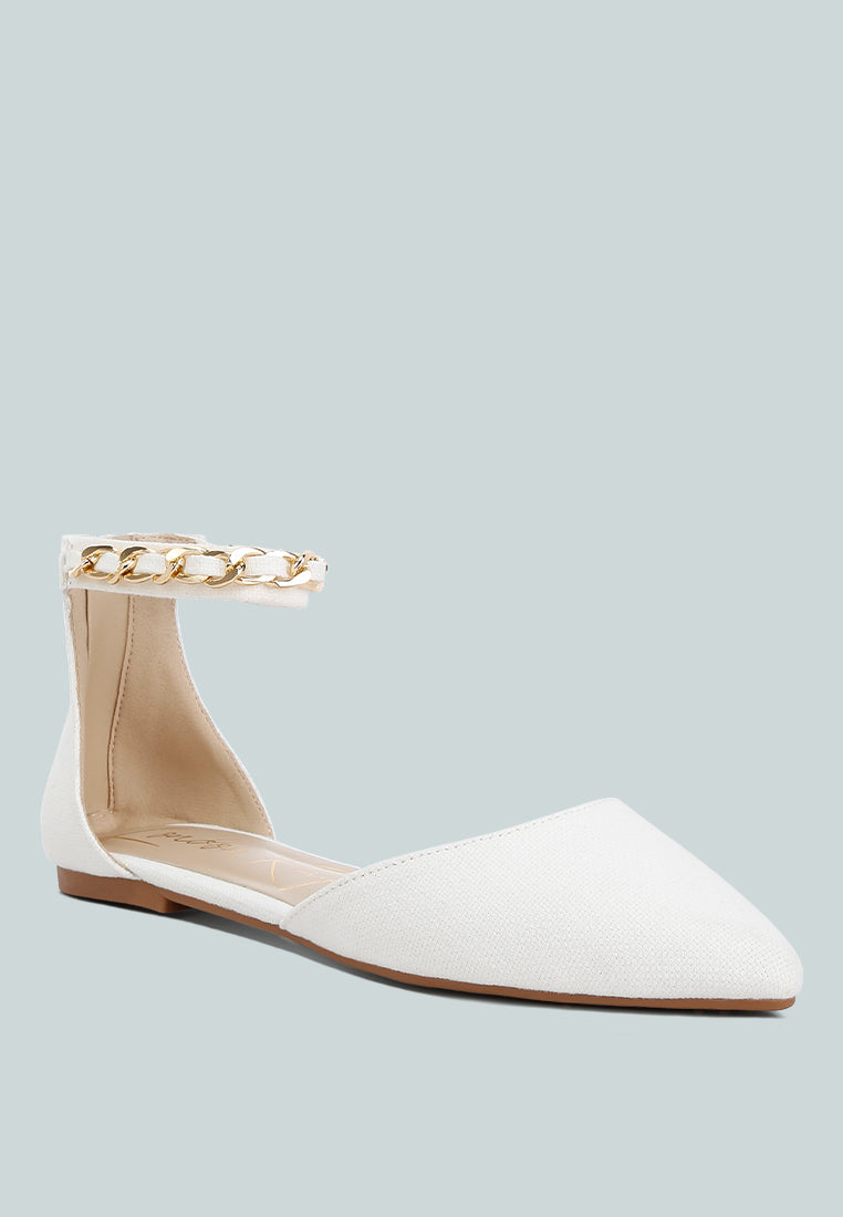 Buqisi Chain Embellished Flat Sandals - Glamourous Grace