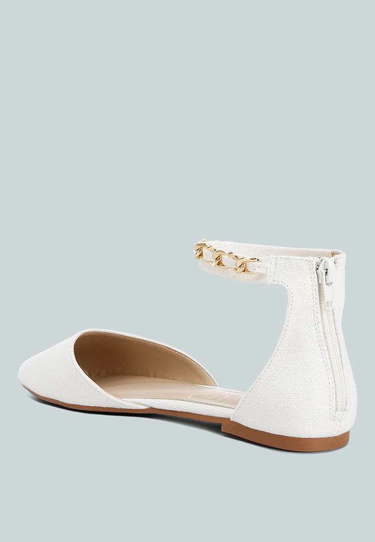 Buqisi Chain Embellished Flat Sandals - Glamourous Grace