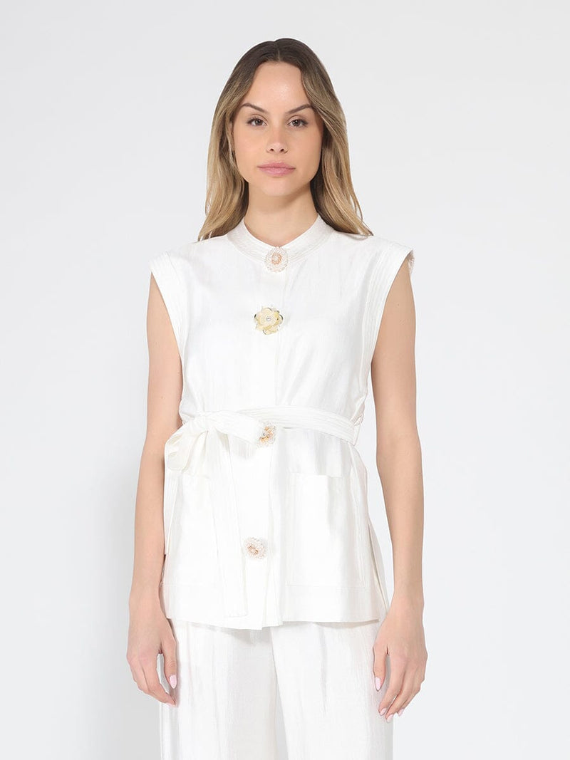 Button detail sleeveless vest - Glamourous Grace
