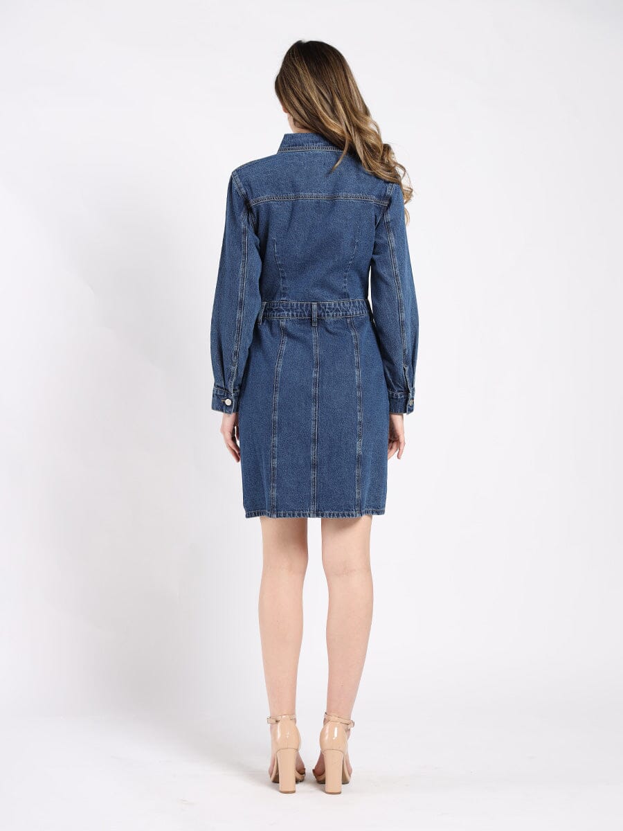 Button-Down Denim Shirt Dress - Glamourous Grace