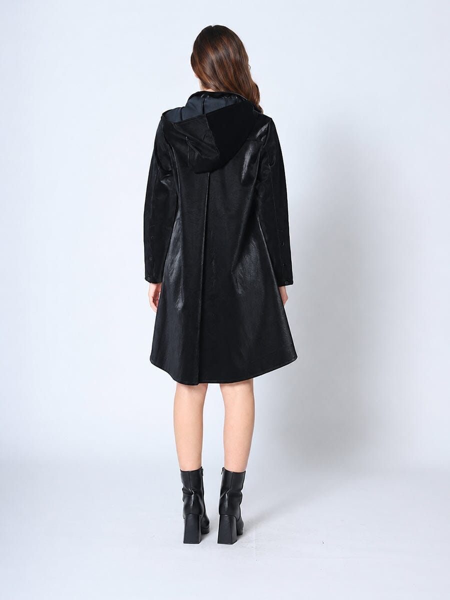 Button Down Glossy Rain Coat - Glamourous Grace