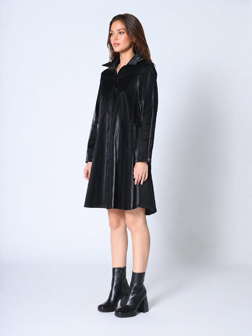 Button Down Glossy Rain Coat