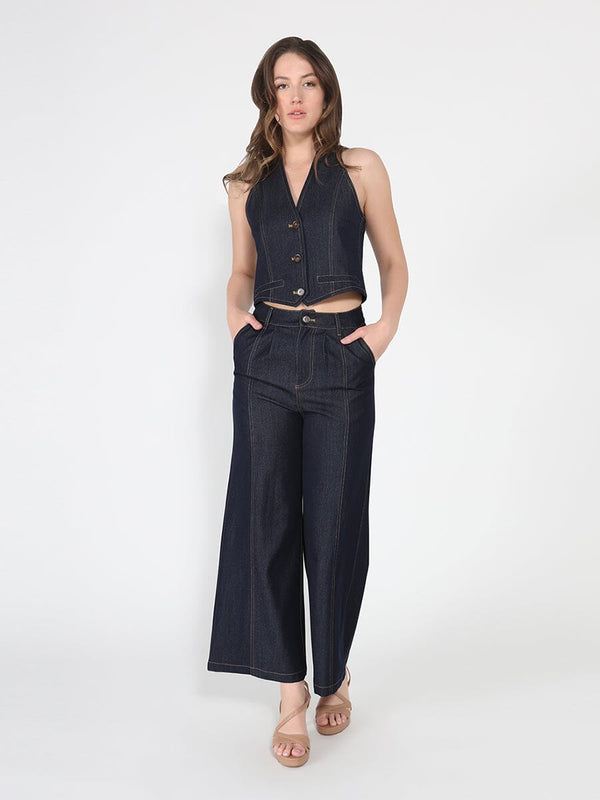 Button down halter neck sleeveless vest - Glamourous Grace