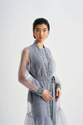Open Front Overlay Abaya - kimono style Muslim dress for women, Ramadan, stylish, modest - Glamourous Grace