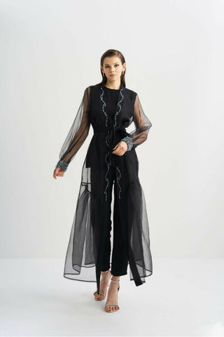 Open Front Overlay Abaya - kimono style Muslim dress for women, Ramadan, stylish, modest - Glamourous Grace