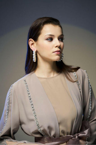Nadia Islamic Wedding Abaya - Gorgeous Details' - Embellished SHEER Abaya - Long Sleeves - Glamourous Grace