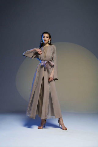 Nadia Islamic Wedding Abaya - Gorgeous Details' - Embellished SHEER Abaya - Long Sleeves - Glamourous Grace