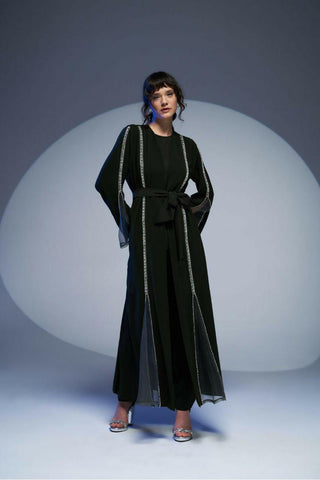 Nadia Islamic Wedding Abaya - Gorgeous Details' - Embellished SHEER Abaya - Long Sleeves - Glamourous Grace