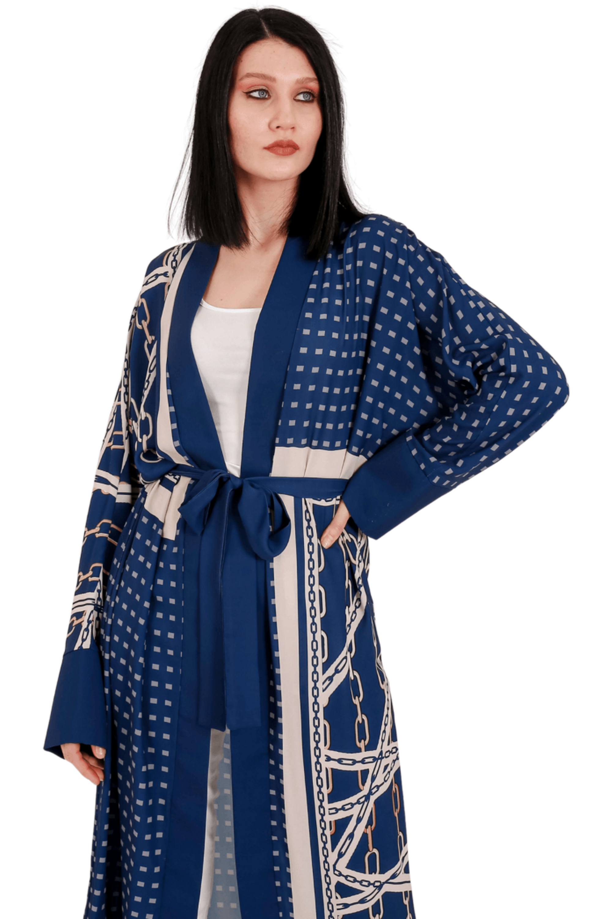 Katia Open Front Kimono With Belt - Glamourous Grace