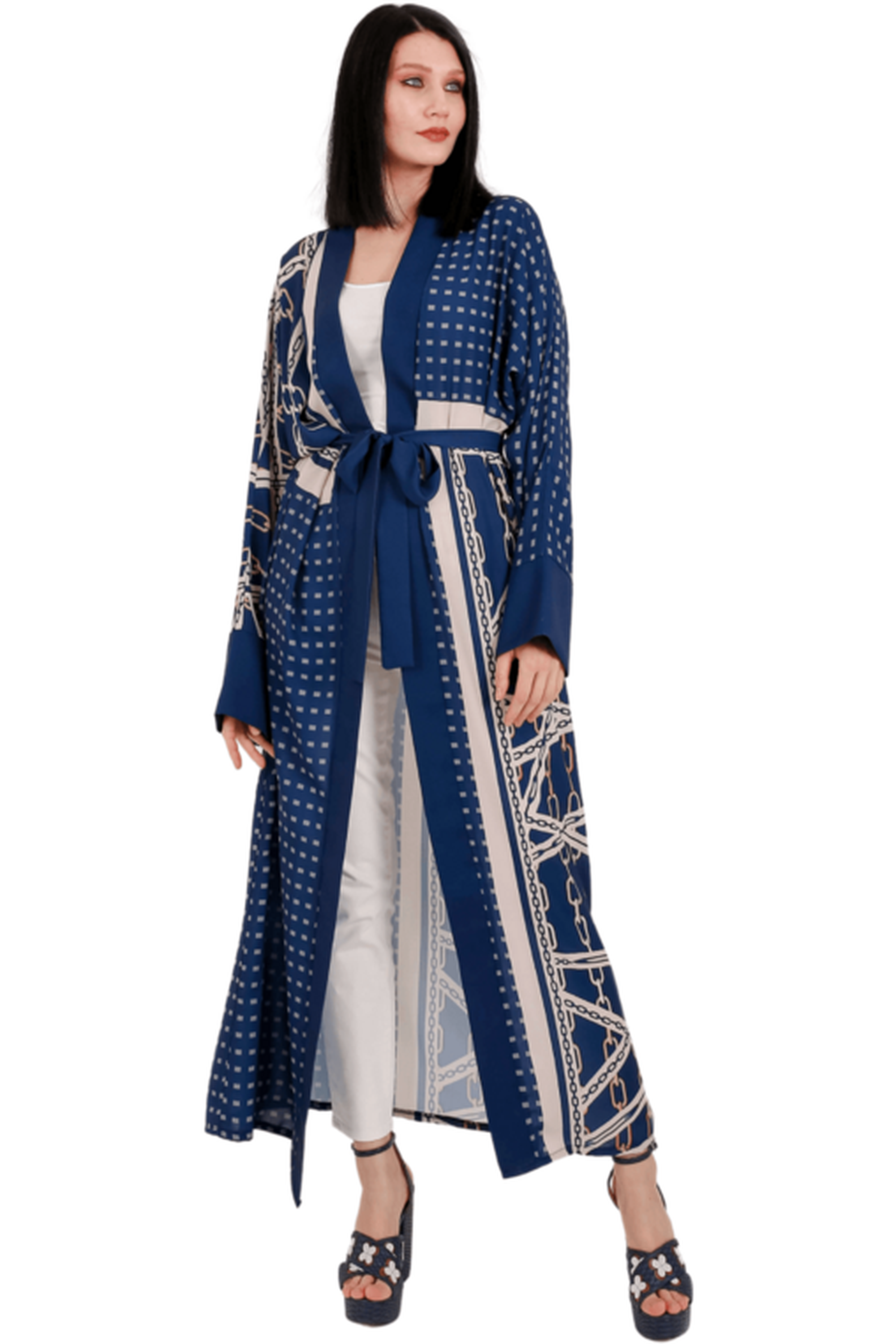 Katia Open Front Kimono With Belt - Glamourous Grace