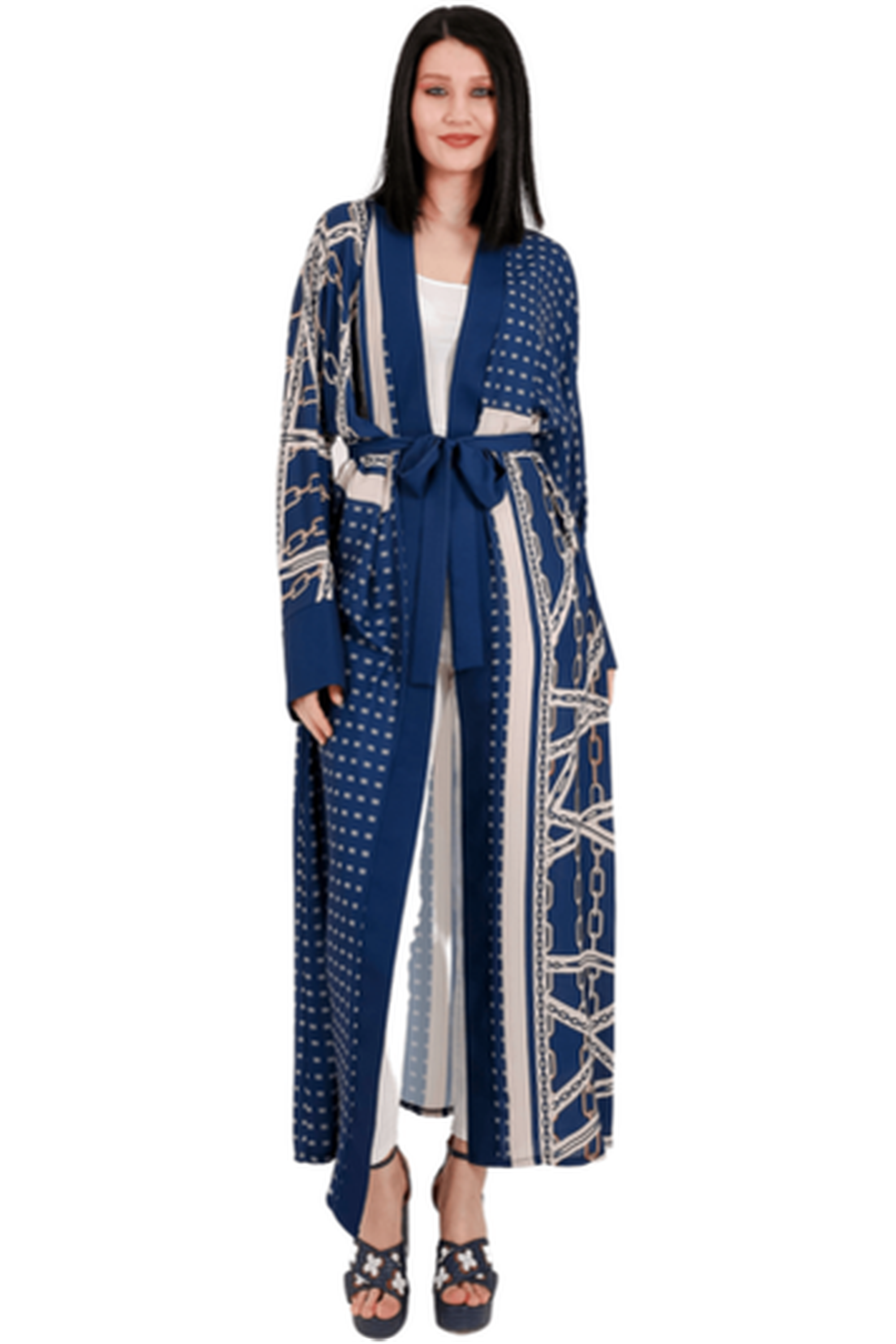 Katia Open Front Kimono With Belt - Glamourous Grace