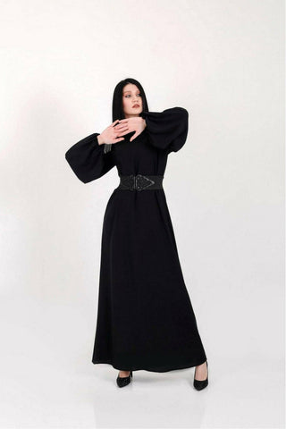 Lara Long Maxi Abaya in Black - Glamourous Grace