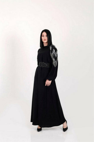 Lara Long Maxi Abaya in Black - Glamourous Grace