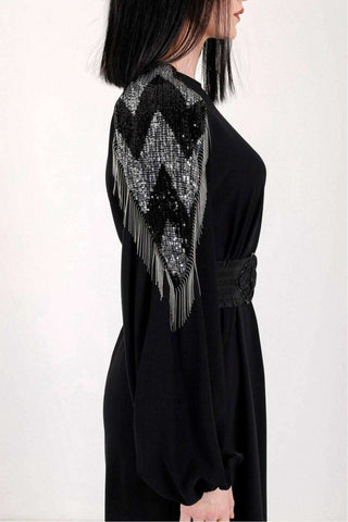 Lara Long Maxi Abaya in Black - Glamourous Grace