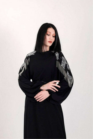 Lara Long Maxi Abaya in Black - Glamourous Grace