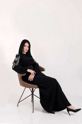 Lara Long Maxi Abaya in Black - Glamourous Grace