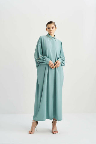 Turquoise Abaya with Sequins - Glamourous Grace