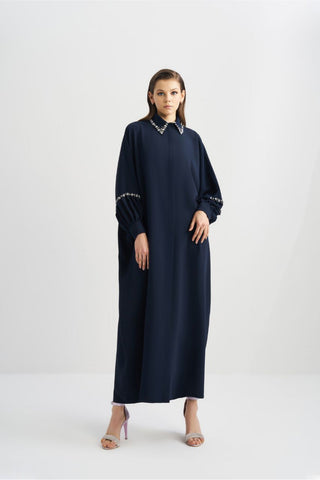 Turquoise Abaya with Sequins - Glamourous Grace
